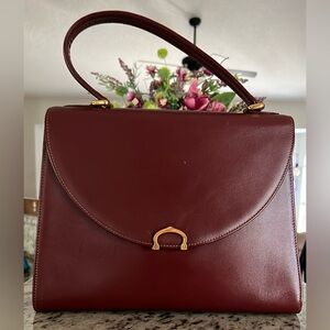 CARTIER Vintage Handbag with Top-handle design and gold-plated hardware